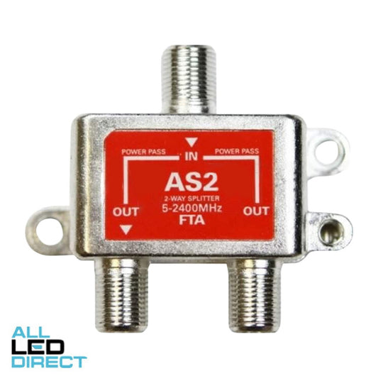 aDigitaLife 2 Way Tv Splitter 5-2400Mhz Power Pass A Class