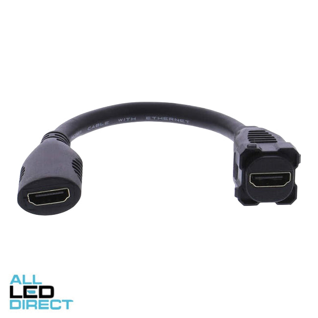 aDigitaLife HDMI Insert Wall Plate With Tail Black