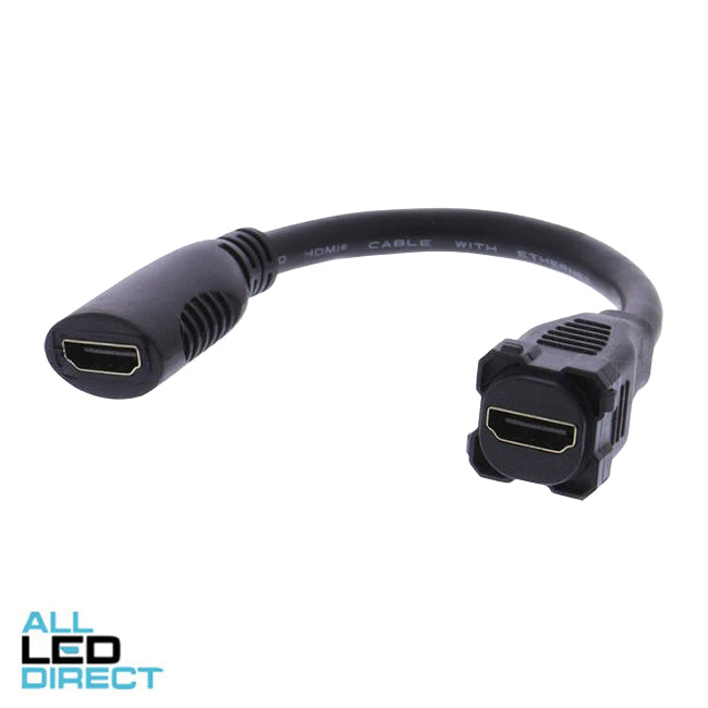 aDigitaLife HDMI Insert Wall Plate With Tail Black