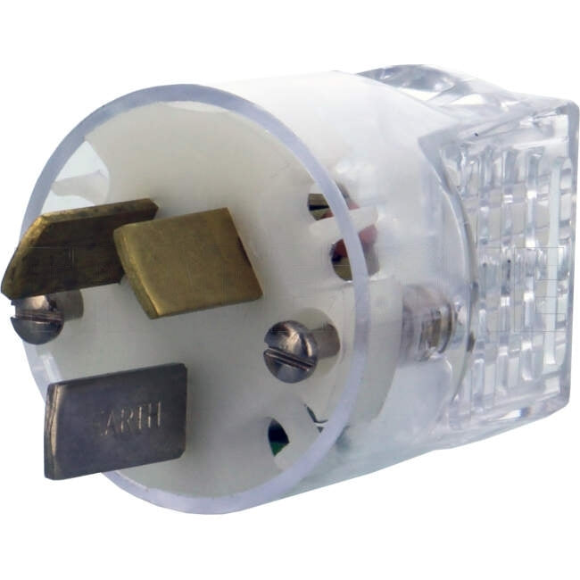 Clipsal 20 Amp 3 Pin Quick Connect Plug 250 Volts Transparent