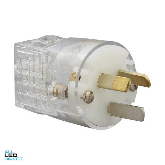 Clipsal 10 Amp 3 Pin 250 Volts Quick Connect Plug With Insulated Active Neutral Pins Suitable For 1mm Cable Transparent ALL LED Direct