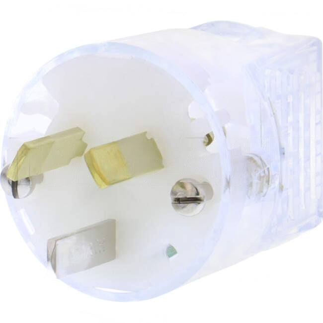 Clipsal 10 Amp 3 Pin 250 Volts Heavy Duty Quick Connect Plug With Insulated Active Neutral Pins Suitable For 1mm Cable Transpare