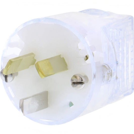 Clipsal 10 Amp 3 Pin 250 Volts Heavy Duty Quick Connect Plug With Insulated Active Neutral Pins Suitable For 1mm Cable Transpare