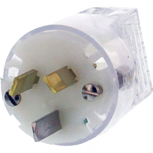 Clipsal 10 Amp 3 Pin 250 Volts Quick Connect Plug With Insulated Active Neutral Pins Suitable For 1mm Cable Transparent