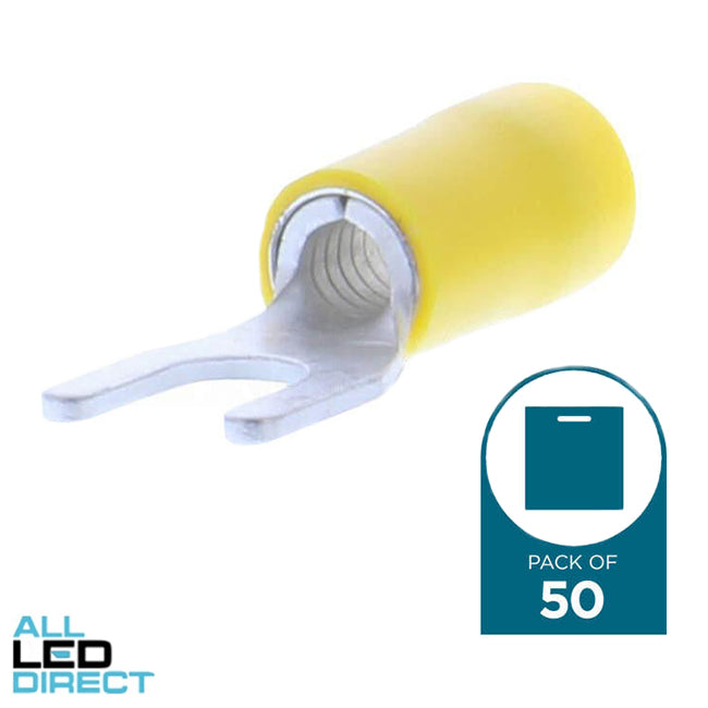 Wattmaster 4.0-6.0mm Fork Terminal Yellow Pack of 50