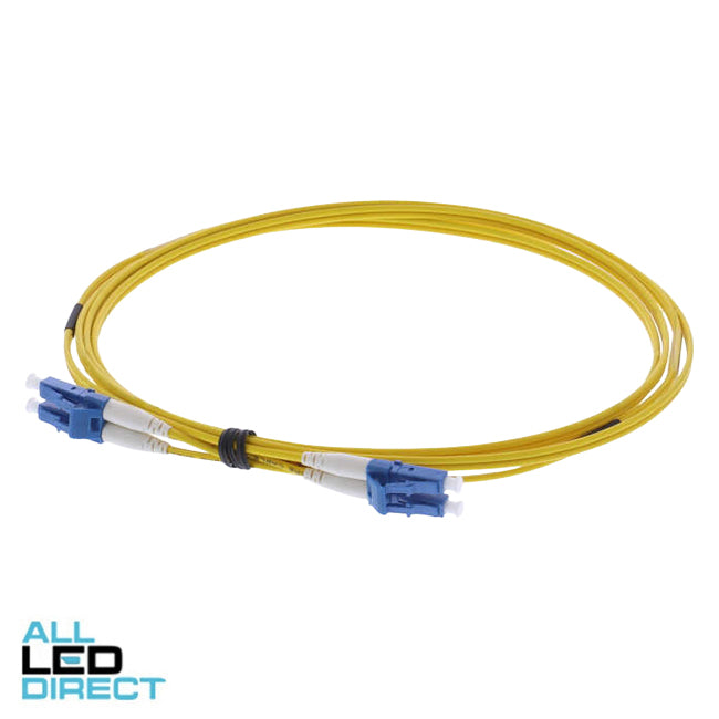 AFL Fibre Optic OS2 Duplex Patch Lead  LC- LC Connector Yellow 2 Metre