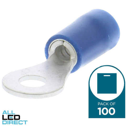 Wattmaster 3.7mm Stud Size Ring Terminal Blue Pack of 100