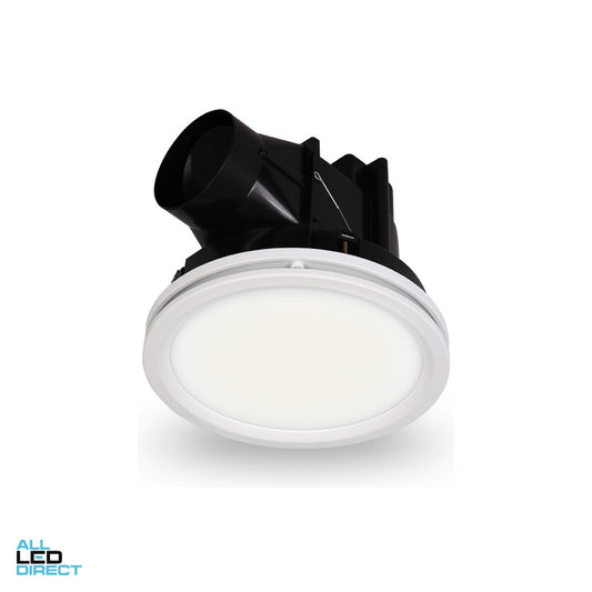 Atom 30 Watt 240mm ECLIPSE Ducted Exhaust Fan With Square White Fascia ALL LED Direct