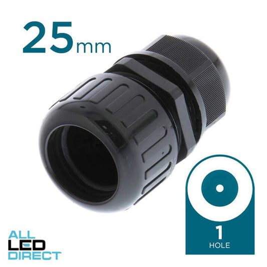 Cobalt Solar Energy 25mm  Solar Nylon Gland With 1 Hole x 2.5-6mm TPS End Of Conduit Each