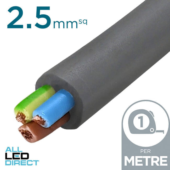 Apec 2.5mm 3 Core Ordinary Duty Flex Cable Grey Per Metre