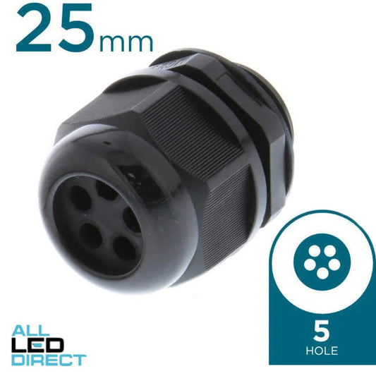 Cobalt Solar Energy 25mm Solar Nylon Gland With 5 Hole x 6mm Each