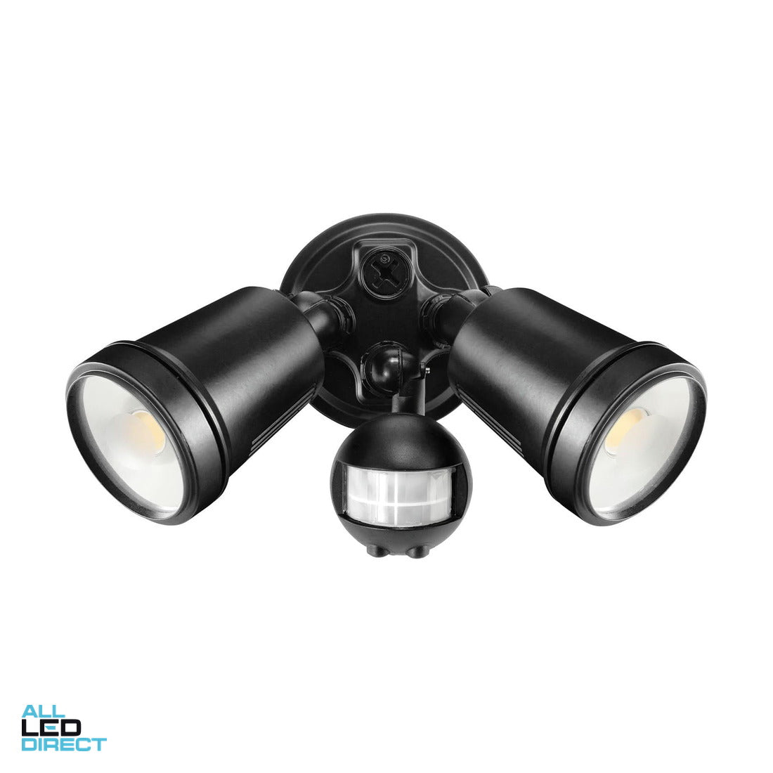 Brilliant 22 W HUNTER III LED Twin Spot Light With PIR Movement Sensor Black 4200 K ALL LED Direct