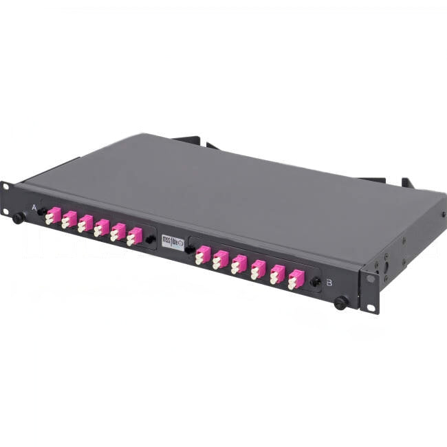 MSS Data Fibre Optic Sliding Enclosure with 24 x LC OM4 Adaptors, Pigtails and Splice Cassette