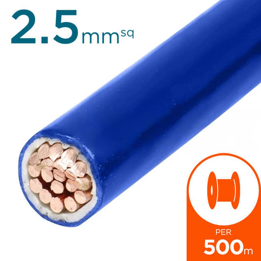 2.5mm Building Wire Cable Blue 500 Metre Drum