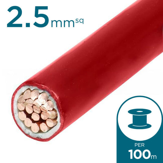 2.5mm Building Wire Cable Red 100 Metre Drum