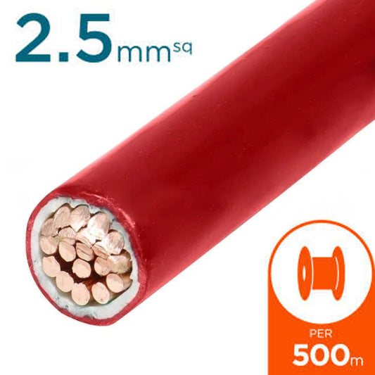 2.5mm Building Wire Cable Red 500 Metre Drum