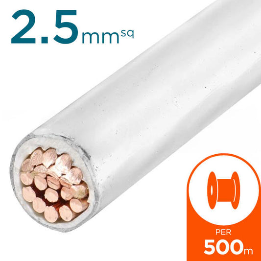 2.5mm Building Wire Cable White 500 Metre Drum