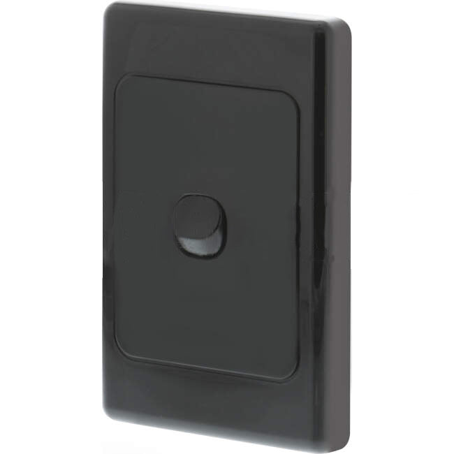 Clipsal 10 Amp 1 Gang 2000 SERIES Vertical Internal Rocker Switch Black