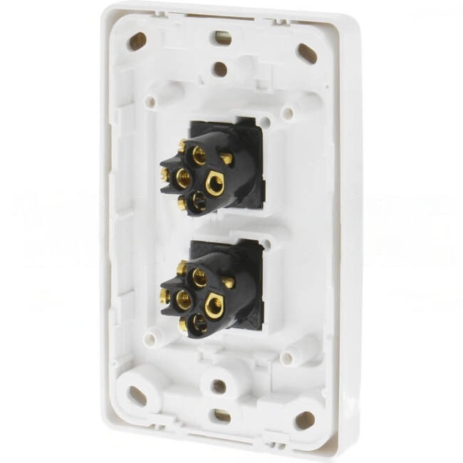 Clipsal 10 Amp 2 Gang 2000 SERIES Vertical Internal Rocker Switch White