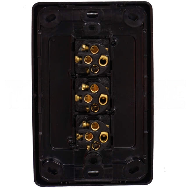 Clipsal 10 Amp 3 Gang 2000 SERIES Vertical Internal Rocker Switch Black