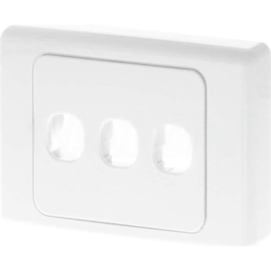 Clipsal 3 Gang 2000 SERIES Grid Plate & Surround Standard Cover White