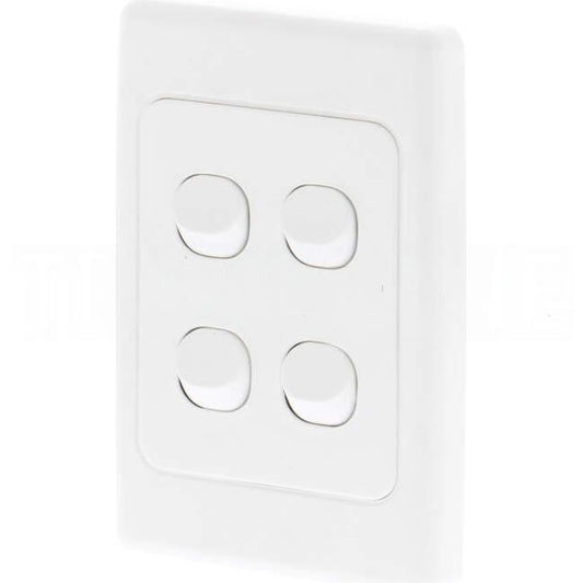 Clipsal 10 Amp 4 Gang 2000 SERIES Vertical Internal Rocker Switch White