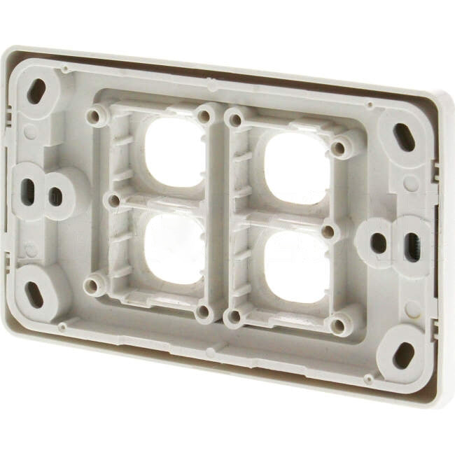 Clipsal 4 Gang 2000 SERIES Grid Plate & Surround Standard Cover White