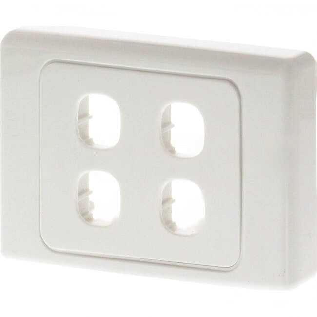 Clipsal 4 Gang 2000 SERIES Grid Plate & Surround Standard Cover White