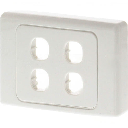 Clipsal 4 Gang 2000 SERIES Grid Plate & Surround Standard Cover White