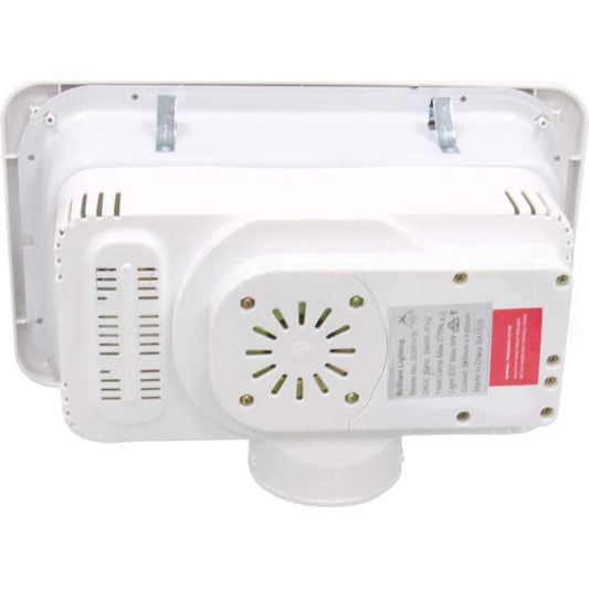 Brilliant 3 In 1 NEWTON Bathroom Heater Lamp Light & Exhaust Fan With 2 Heat & 1 LED Light & Complete Ducting Kit White