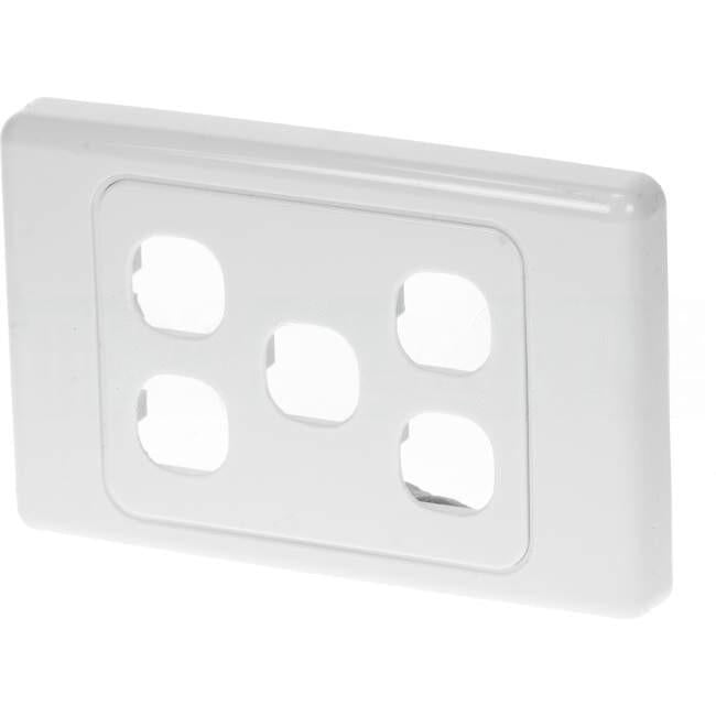 Clipsal 5 Gang 2000 SERIES Grid Plate & Surround Standard Cover White