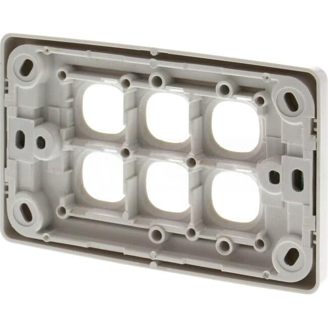 Clipsal 6 Gang 2000 SERIES Grid Plate & Surround Standard Cover White