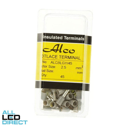 Wattmaster 2.5mm Bootlace Pin Terminal Grey Pack of 45