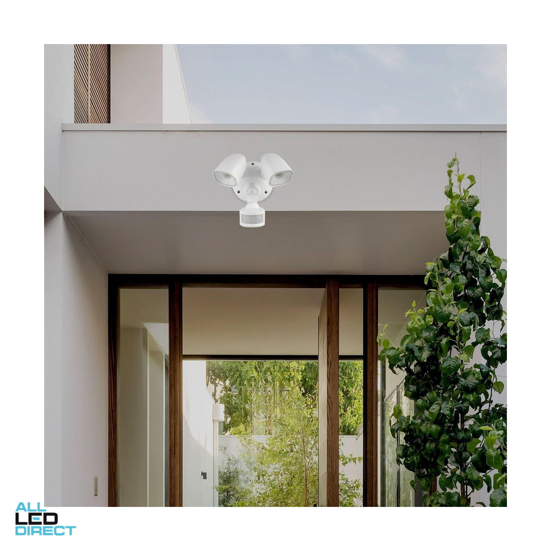 Brilliant 20 W SHIELDER LED Twin Spot Light With PIR Movement Sensor White 4200 K ALL LED Direct