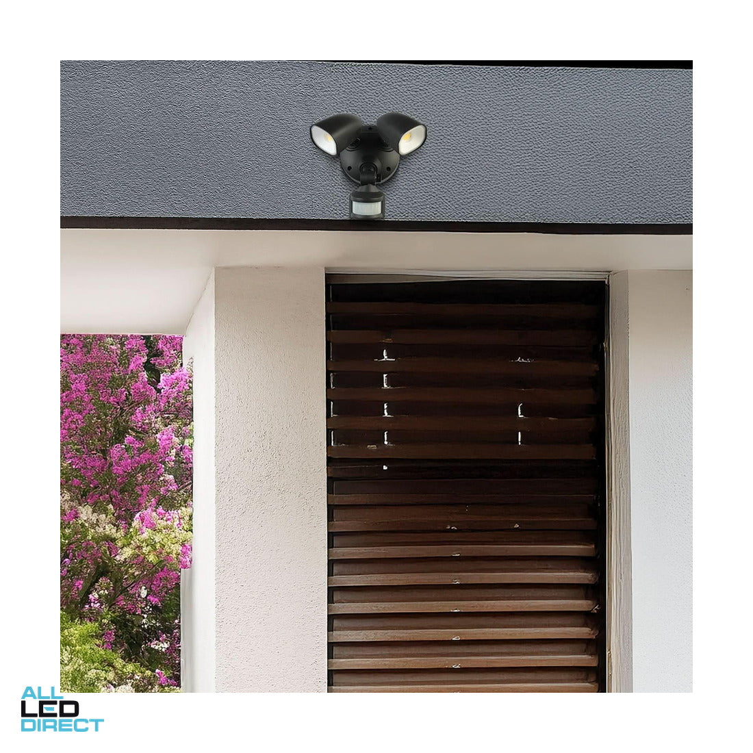 Brilliant 20 W SHIELDER LED Twin Spot Light With PIR Movement Sensor Black 4200 K ALL LED Direct