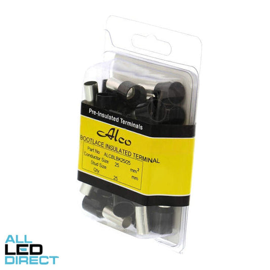 Wattmaster 25.0mm Bootlace Pin Terminal Black Pack Of 25