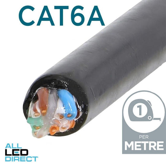 Commscope Cat6A F/UTP LSZH Gel Flooded Black UV Resistant Cable 305M Drum