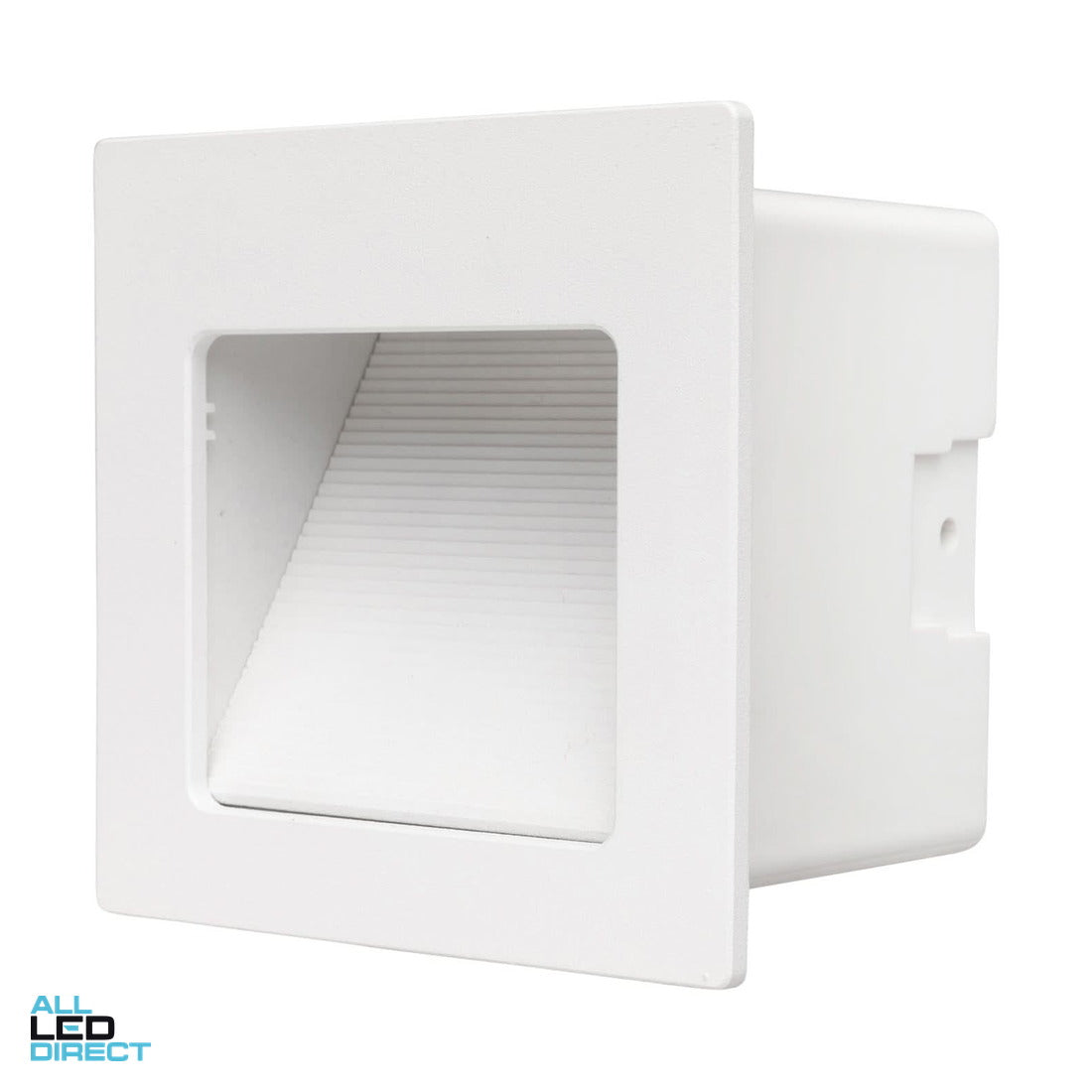 Brilliant 3 W HENSLEY Square Recessed LED Indoor Step Light White 3000 K 100lms ALL LED Direct