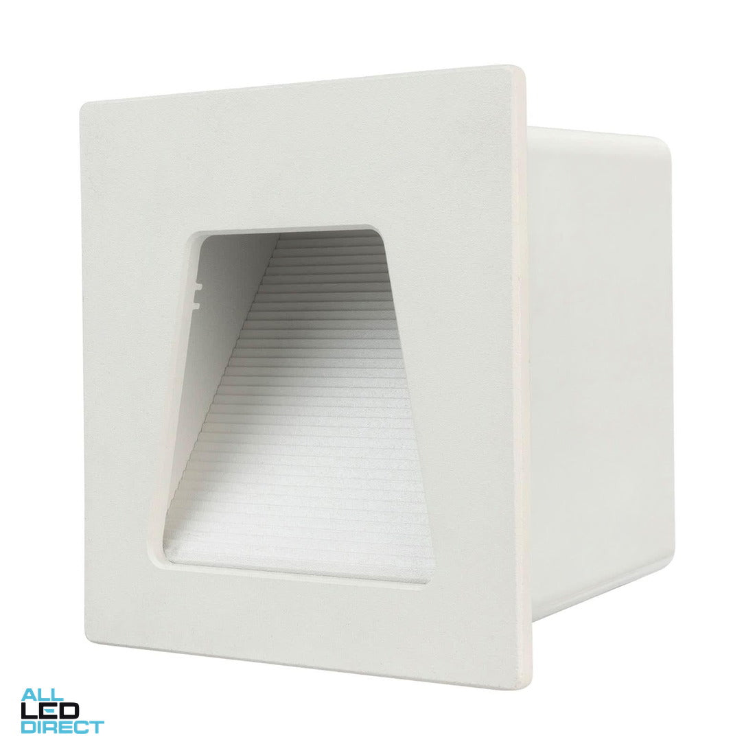Brilliant 3 W EVELYN Square Recessed LED Indoor Step Light White ALL LED Direct