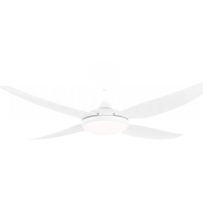 Brilliant 1320mm (52') AMARI 4 Blade DC Ceiling Sweep Fan With Moulded ABS Blades & LED Light White