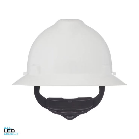 MSA V-GARD Full Brim Hard Hat With 4 Point FAS-TRAC III Suspension White
