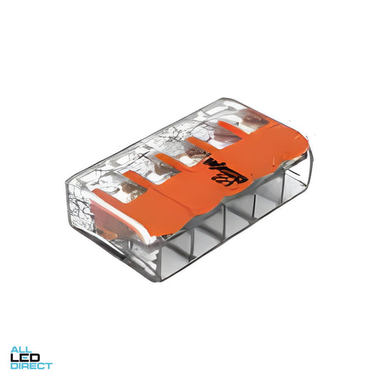 Wago 5 Wire Compact Splicing Connector with Levers, 6mm Jar of 15 ALL LED Direct