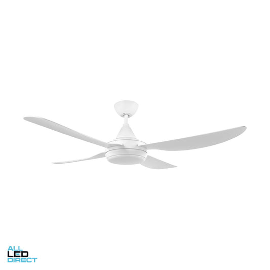 Brilliant 1320mm (52') VECTOR III 4 Blades Ceiling Sweep Fan With Ezy-Fit ABS Blades Pure White ALL LED Direct