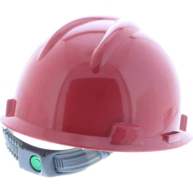 MSA V-GARD Elite Hard Hat With 4 Point PUSH-KEY Suspension Red