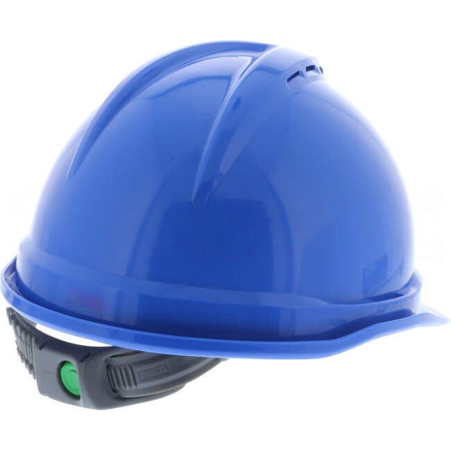 MSA V-GARD 500 Vented Hard Hat With 6 Point PUSH-KEY Suspension Light Blue