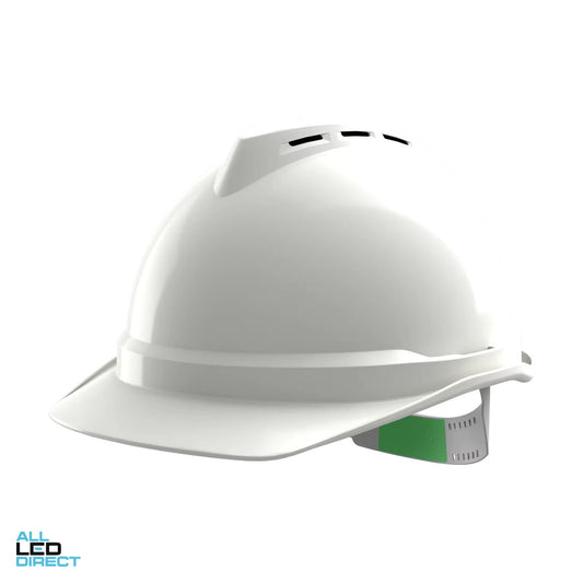 MSA V-GARD 500 Vented Hard Hat With 6 Point PUSH KEY Suspension White