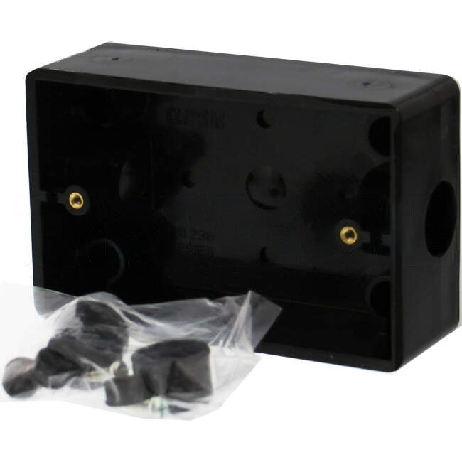 Clipsal Mounting Box PVC Rectangular With 2 x 20mm Entries Black