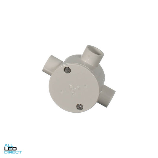 Clipsal 20mm 3 Way Shallow Round Junction Box ALL LED Direct