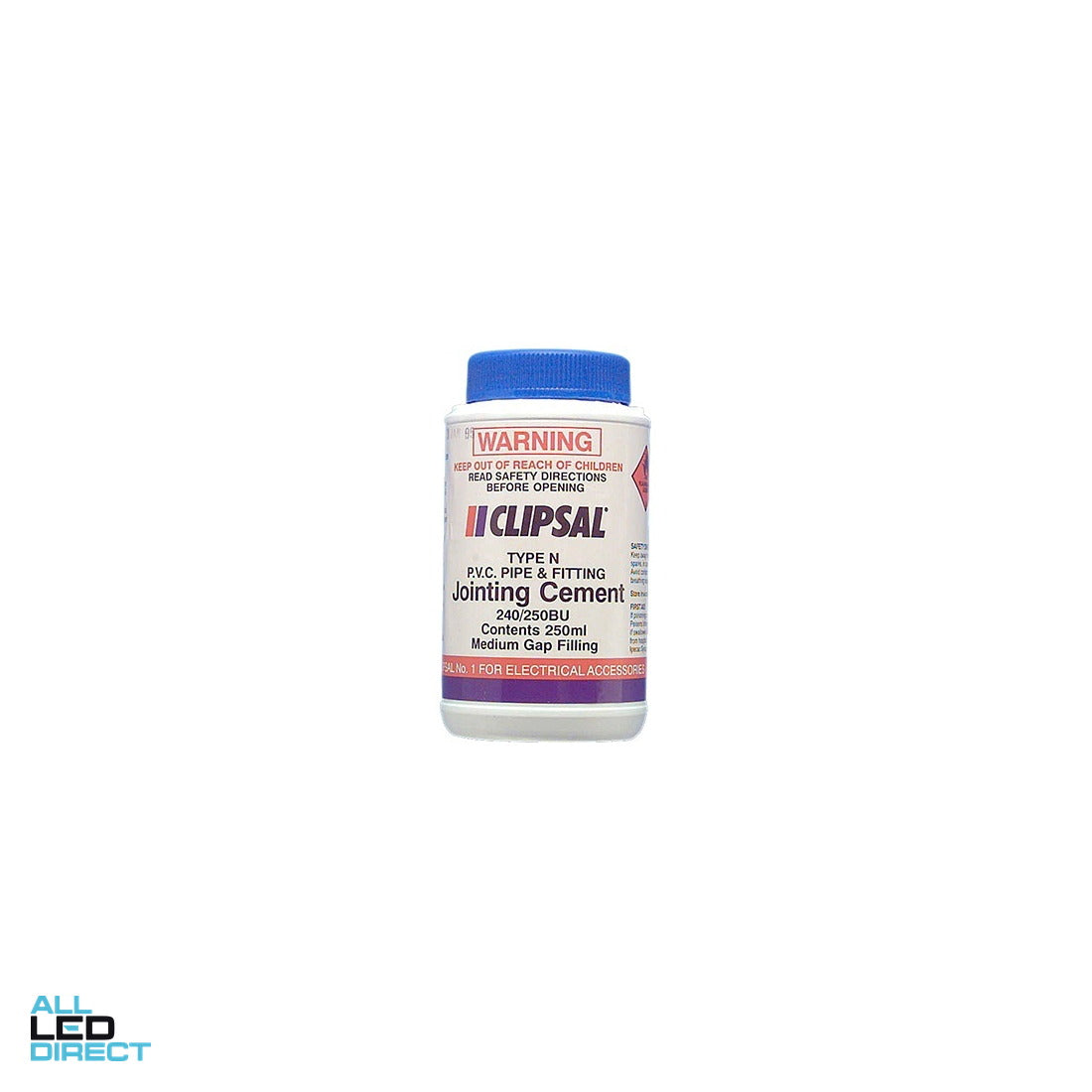 Clipsal 250ml PVC Pipe Cement Blue ALL LED Direct