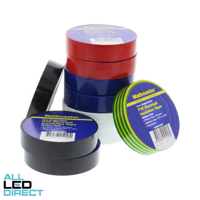 Wattmaster 18mm x 20 Metres Insulation Tape Rainbow Pack of 10